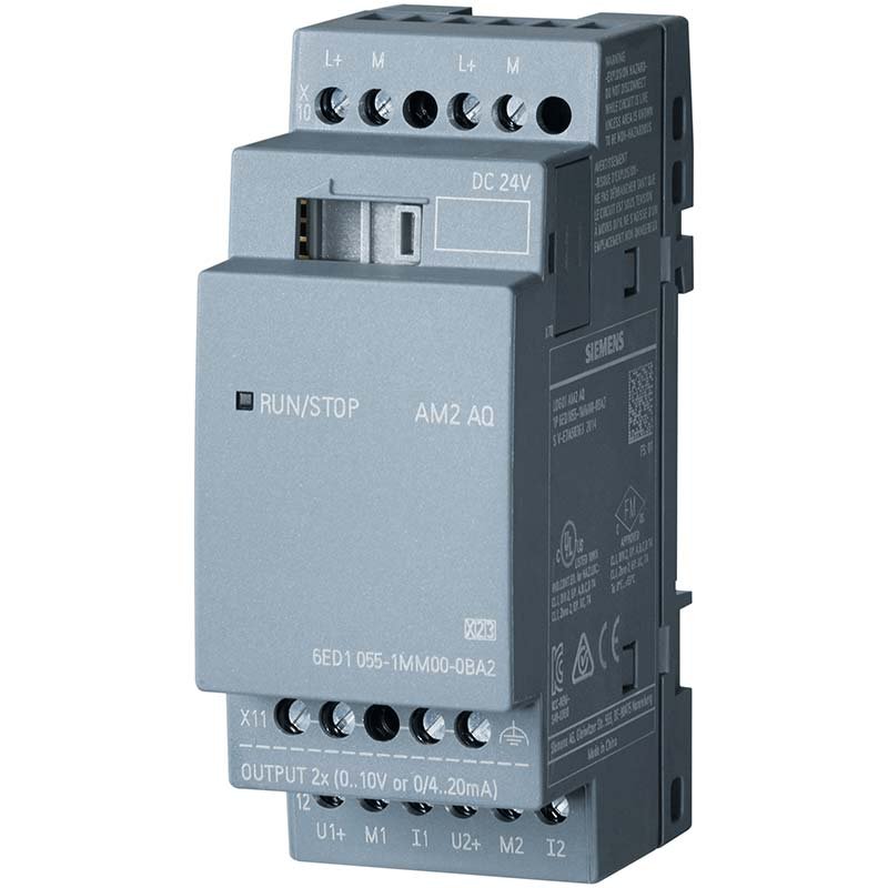 ماژول توسعه خروجی آنالوگ LOGO! AM2 AQ لوگو 8 زیمنس کد فنی 6ED1055-1MM00-0BA2