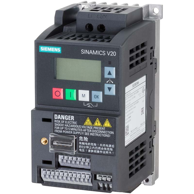 درایو 0.37 کیلووات تکفاز V20 زیمنس 6SL3210-5BB13-7UV1