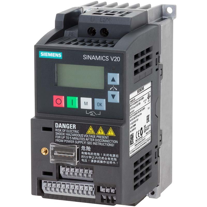 درایو 0.75 کیلووات تکفاز V20 زیمنس 6SL3210-5BB17-5UV1