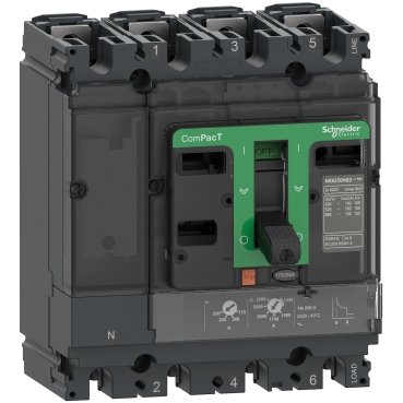 کلید اتوماتیک قابل تنظیم 63 آمپر 25kA اشنایدر، کد فنی C10B4TM063